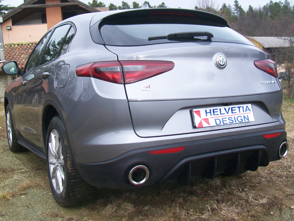 DAM Sotto Paraurti / Rear Bumper Quadrifoglio in ABS per Alfa Romeo  Stelvio